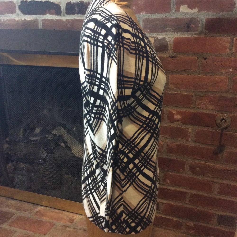 Talbots Check Print Button Up Cardigan Sweater Top - image 3